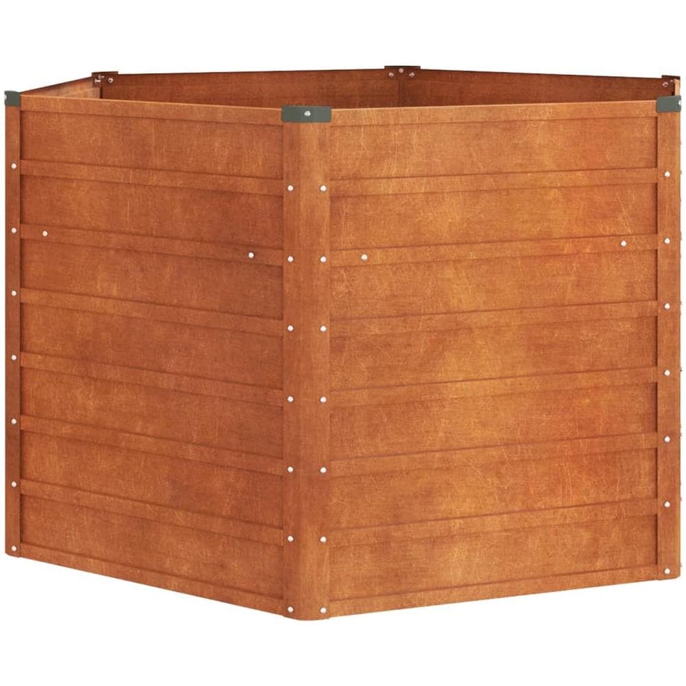 Letto Rialzato da Giardino Ruggine 129x129x77 cm Acciaio Corten - Foto 2