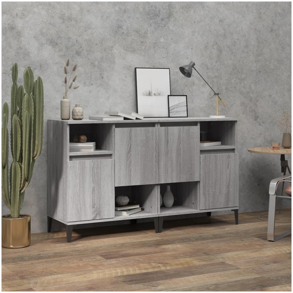 Credenze 2pz Grigio Sonoma 60x35x70 Cm In Legno Multistrato - Foto 1