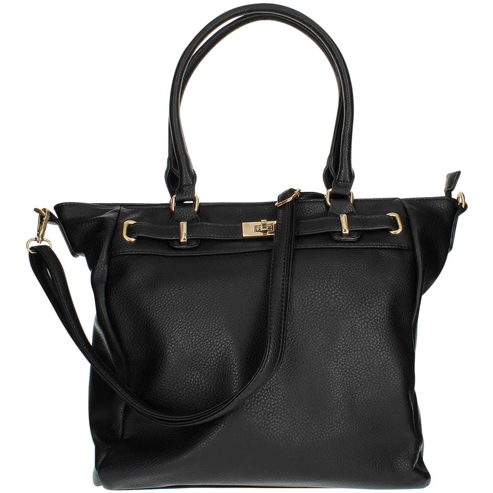 Borsa Shopper Con Tracolla - Paris - Nera - Foto 2
