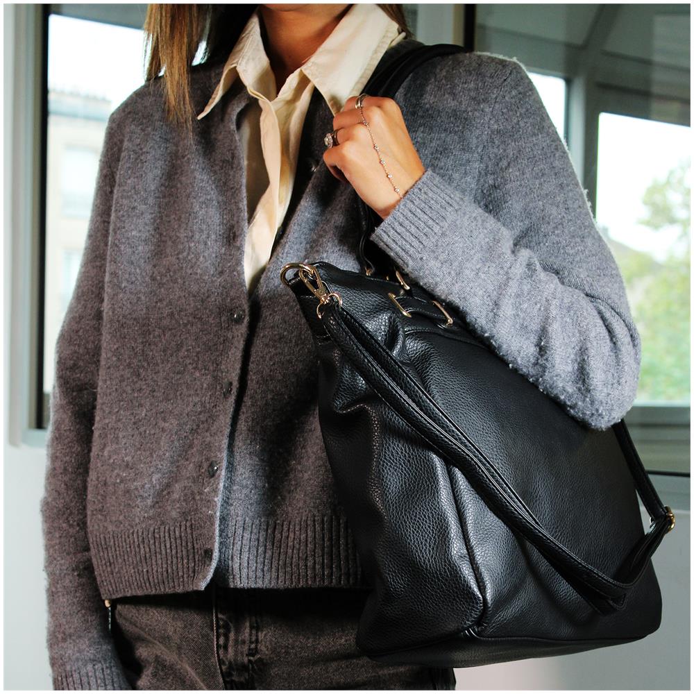 Borsa Shopper Con Tracolla - Paris - Nera - Foto 6