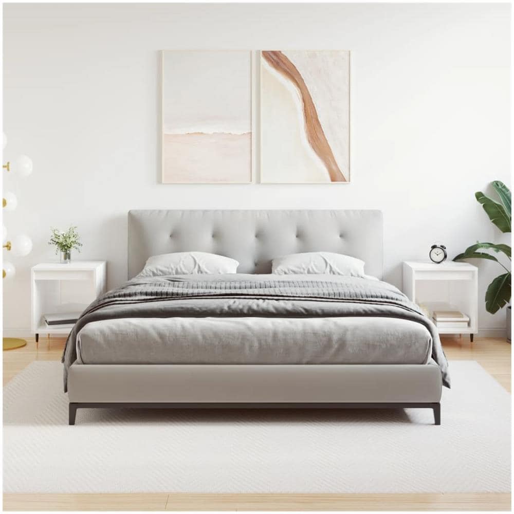 Comodini 2pz Bianco Lucido 40x35x50 Cm In Legno Multistrato - Foto 1