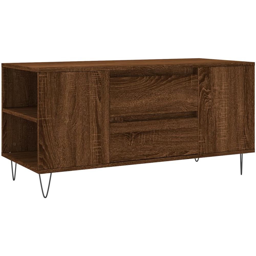 Tavolino Salotto Rovere Marrone 102x44,5x50cm Legno Multistrato - Foto 2