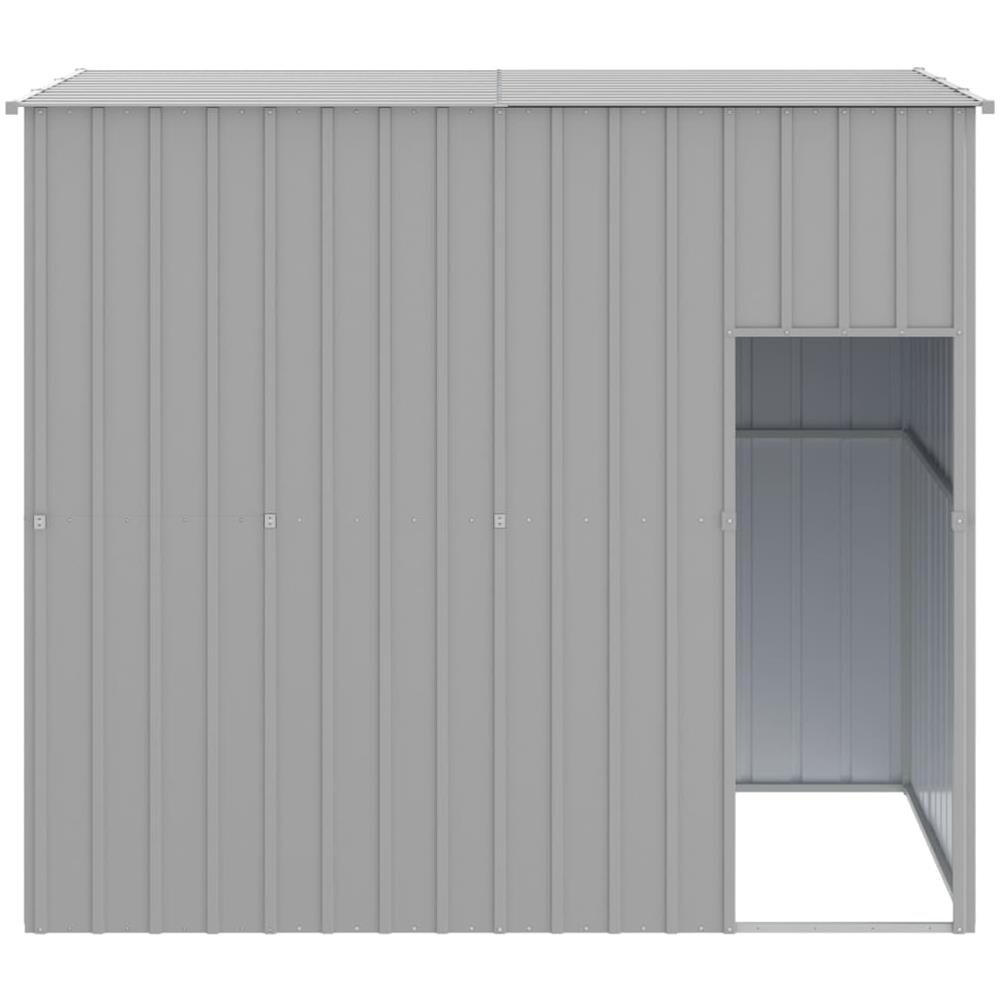 Casetta Cani Tetto Grigio Chiaro 214x153x181 Cm Acciaio Zincato - Foto 4