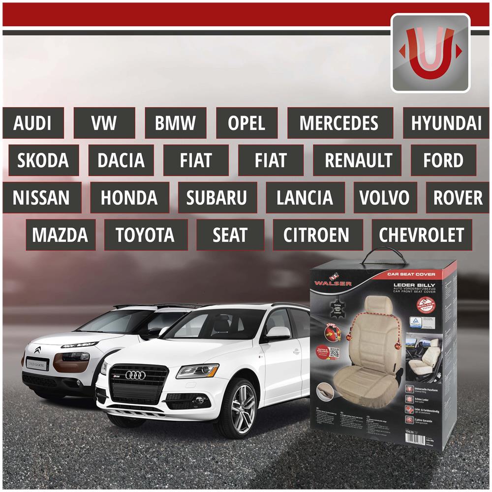 Coprisedili Auto Billy In Vera Pelle Beige Zipp-it - Foto 6