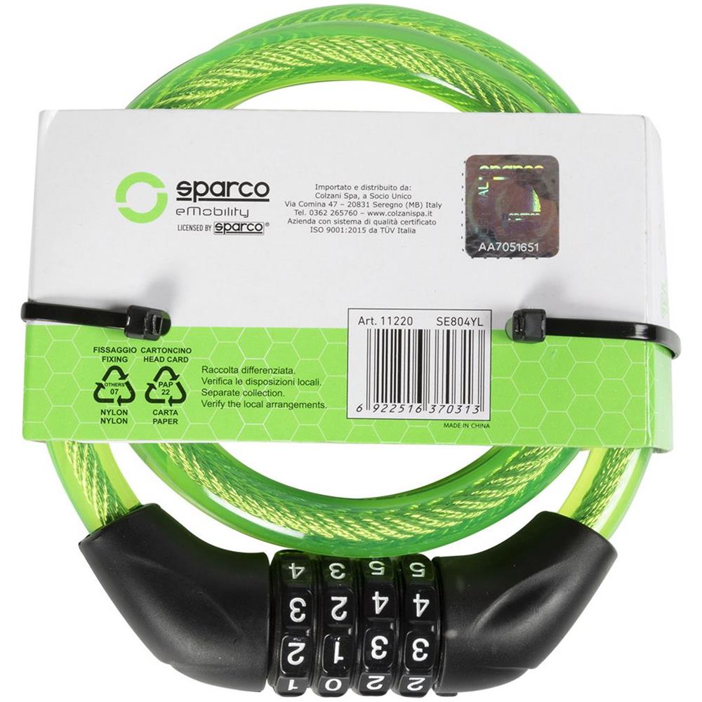 Lucchetto Giallo Morbido Per Bicicletta In Acciacio Zinco Ottone Abs Pvc Con Combinazione - Foto 3