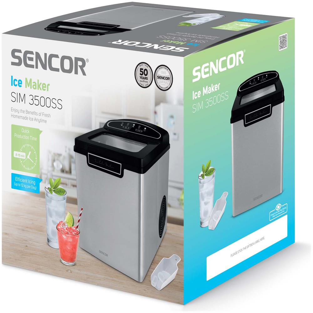 SIM 3500SS macchina per cubetti di ghiaccio Macchina per ghiaccio portatile 12 kg / 24h 105 W Nero, Argento - Foto 14