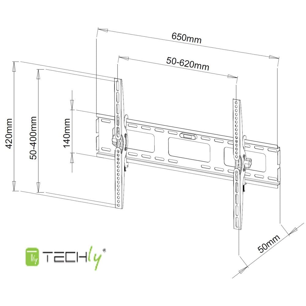 ICA-PLB 131L Supporto a Parete per Schermi LED / LCD / PLASMA 40-65'' Portata Max 60Kg - Foto 2