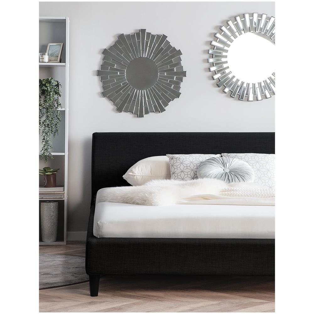 Letto Sfoderabile Nero Con Illuminazione Led 180 X 200 Cm Fitou - Foto 2
