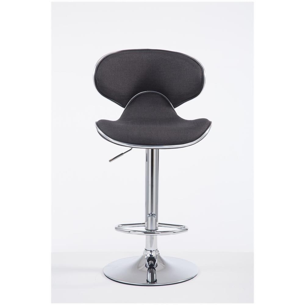 Sgabello Design Cucina Las Vegas V2 I Sedia Sgabello Imbottita In Tessuto I Sgabello Girevole E Regolabile Con Schienale 62-82 CM Grigio Scuro - Foto 1