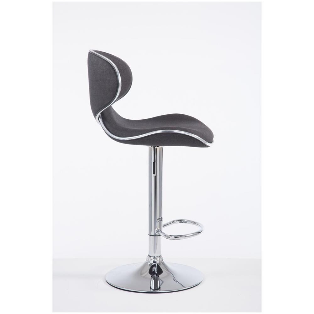 Sgabello Design Cucina Las Vegas V2 I Sedia Sgabello Imbottita In Tessuto I Sgabello Girevole E Regolabile Con Schienale 62-82 CM Grigio Scuro - Foto 2