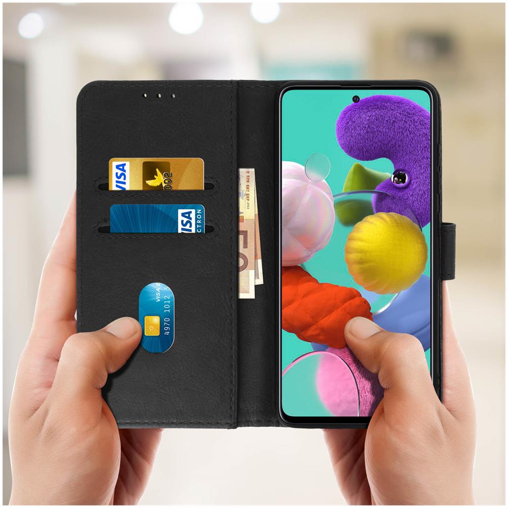 Custodia Samsung Galaxy A51 Portadocumenti Funzione Supporto Nero - Foto 5