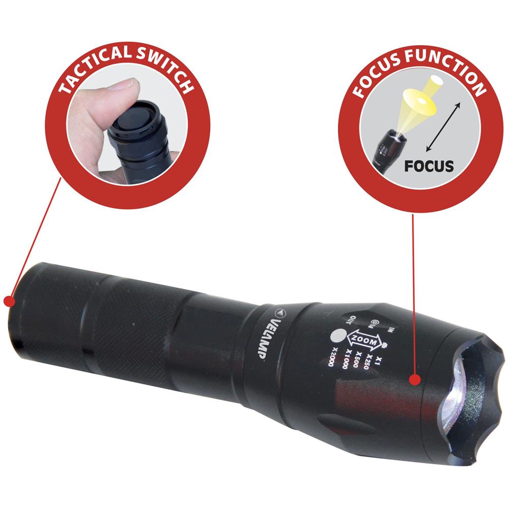 Torcia Led Steel 10w In Alluminio Con Zoom Integrato - Foto 2