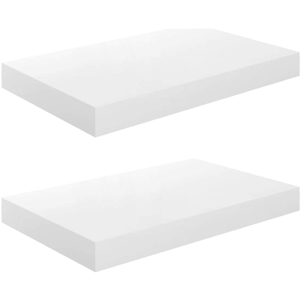 Scaffali A Parete 2 Pz Bianco Lucido 40x23x3,8 Cm In Mdf - Foto 2
