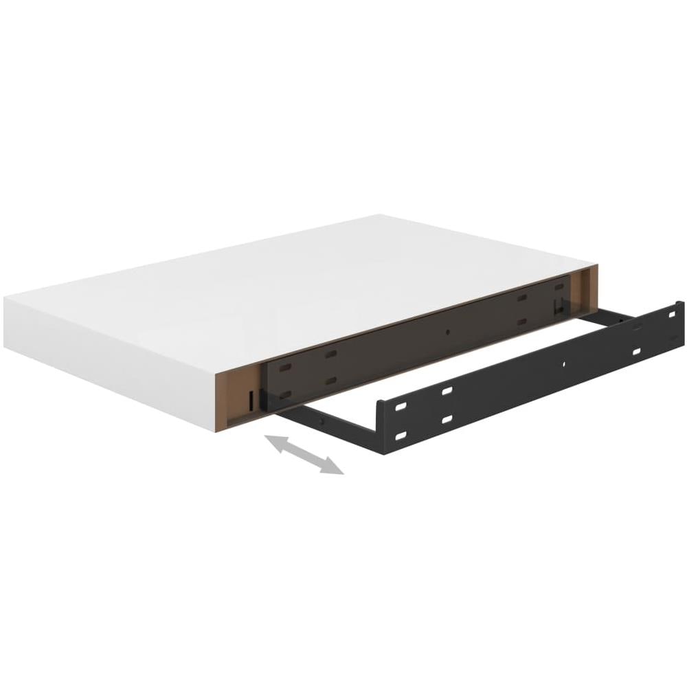 Scaffali A Parete 2 Pz Bianco Lucido 40x23x3,8 Cm In Mdf - Foto 8