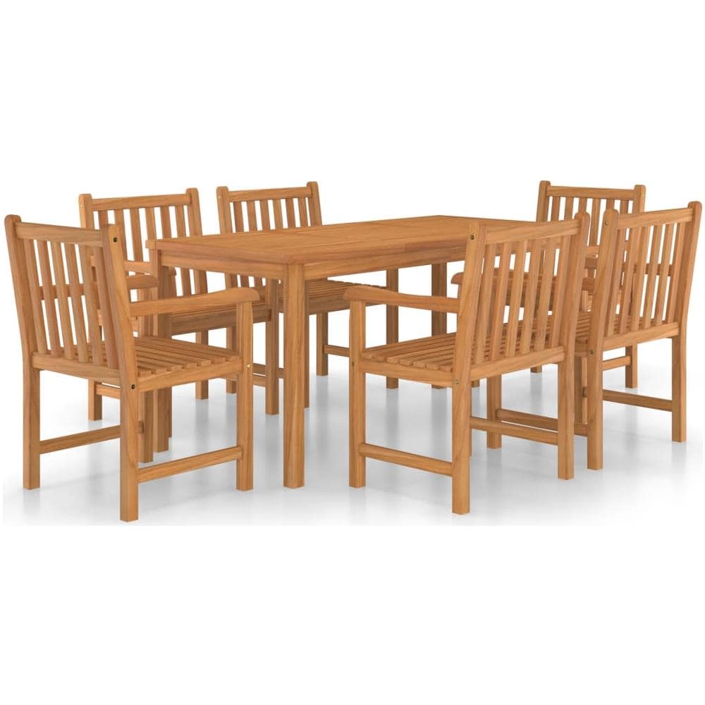 Set da Pranzo per Esterni 7 pz in Legno Massello di Teak - Foto 1