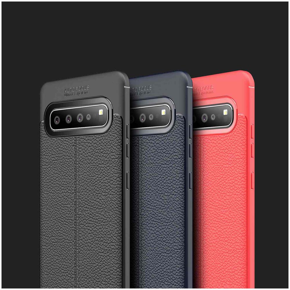 Custodia Compatibile Con Samsung Galaxy S10 5g In Nero Profondo - Coperchio Protettivo In Silicone Tpu Con Applicazione Di Finta Pelle Nobile - Foto 8