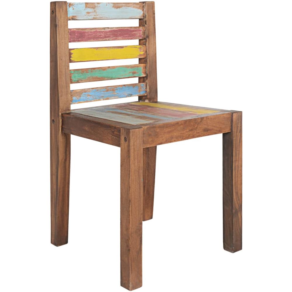 Sedie Da Pranzo 6 Pz In Legno Massello Di Recupero - Foto 2