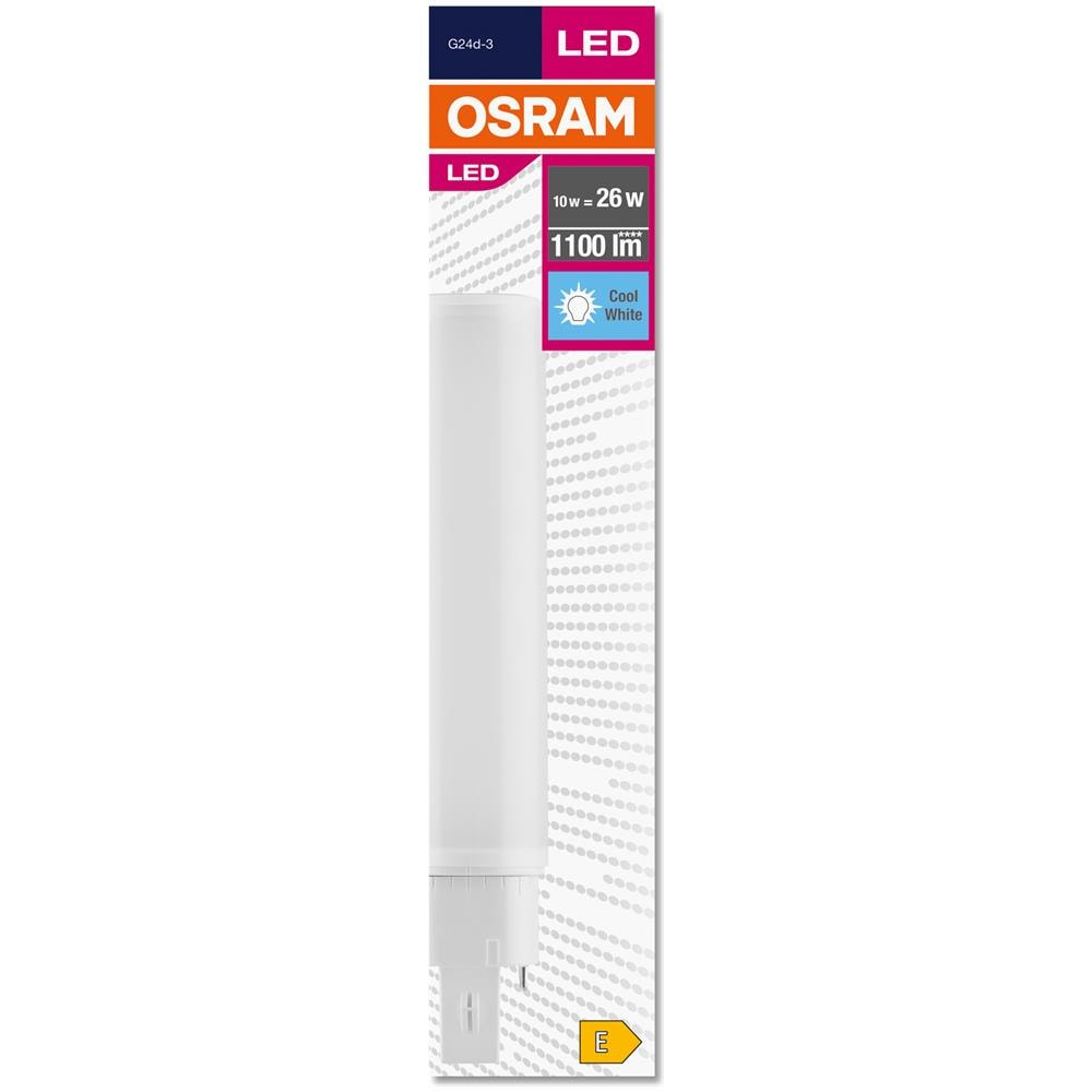 Dulux D Led Em & Ac Mains / Tubo Led: G24d-3, Lunghezza: 171 Mm, 10 W, 26 W Sostituzione Per, Opaco, Cool White, 4000 K - Foto 2