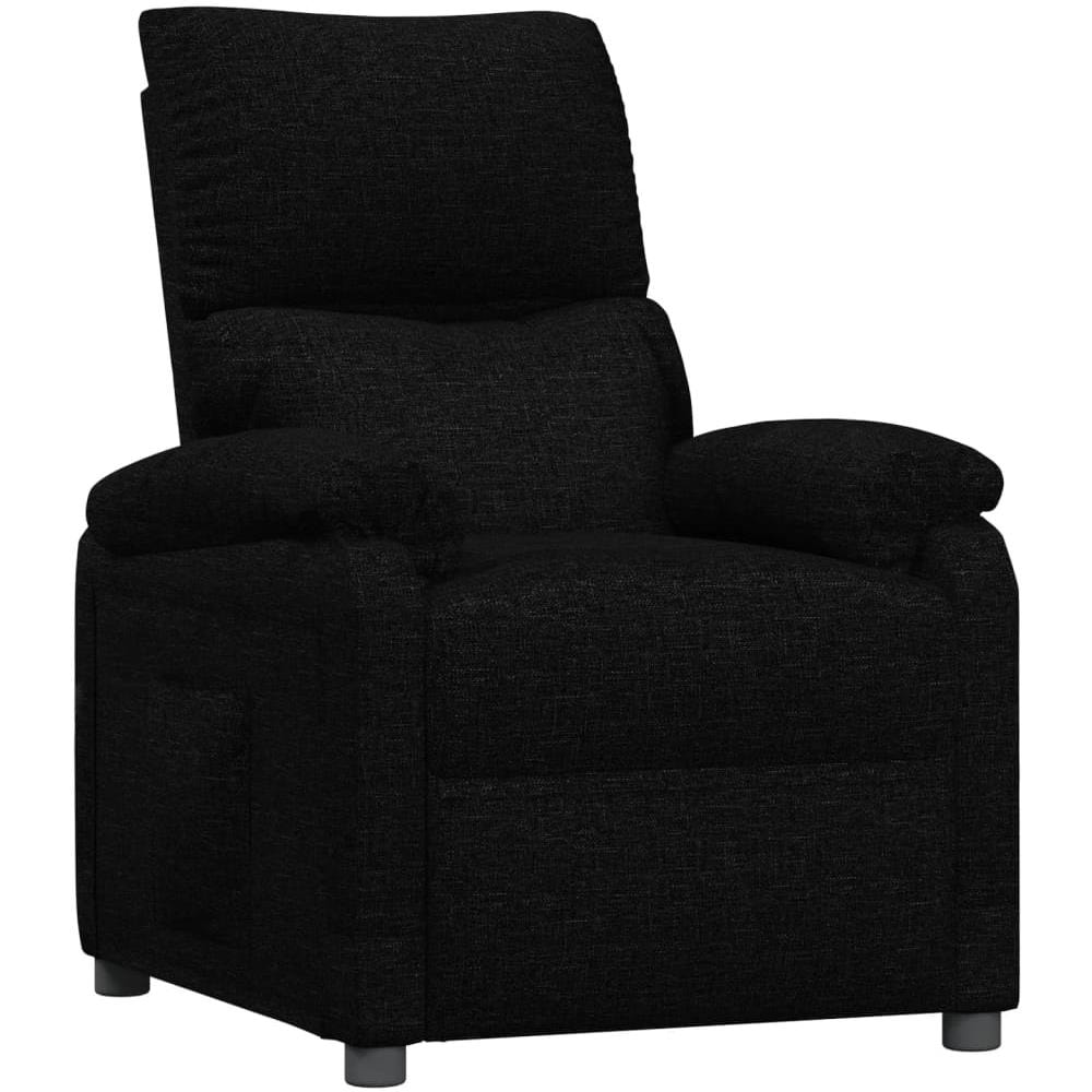 Poltrona Reclinabile Nera In Tessuto - Foto 1