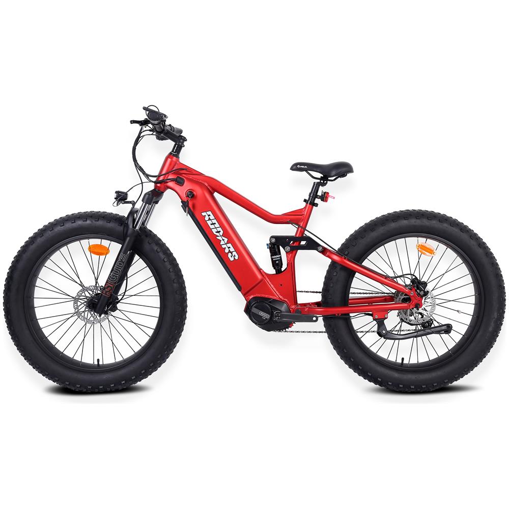 Outrider M500 - Rosso Metallico - 250w / 10ah - Bicicletta Elettrica Mountain Fat Bike A Doppia Sospensione Di Central Motor - Foto 2