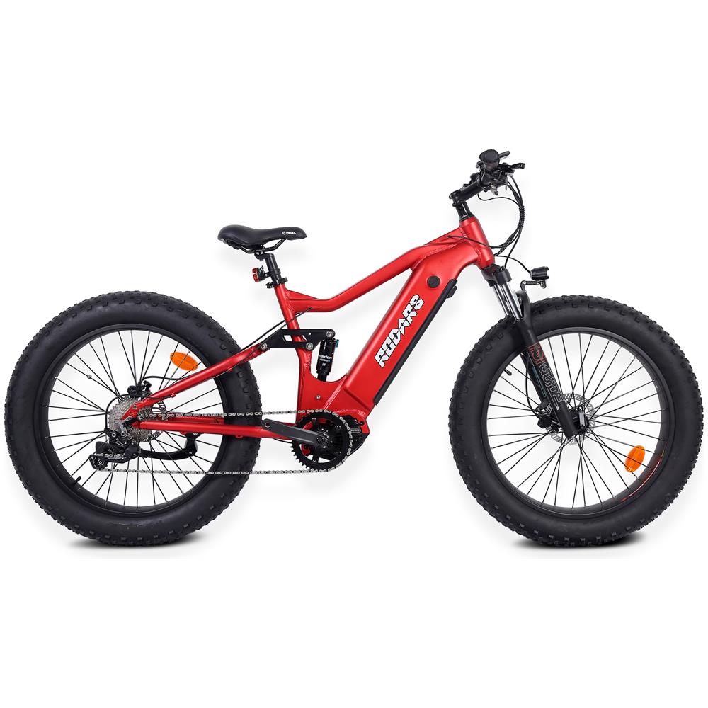Outrider M500 - Rosso Metallico - 250w / 10ah - Bicicletta Elettrica Mountain Fat Bike A Doppia Sospensione Di Central Motor - Foto 1