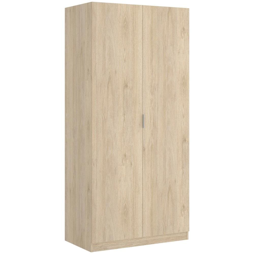 Guardaroba Giovo, Mobile Appendiabiti Per Camera Da Letto, Armadio A 2 Ante Battenti, 81x52h184 Cm, Rovere - Foto 2