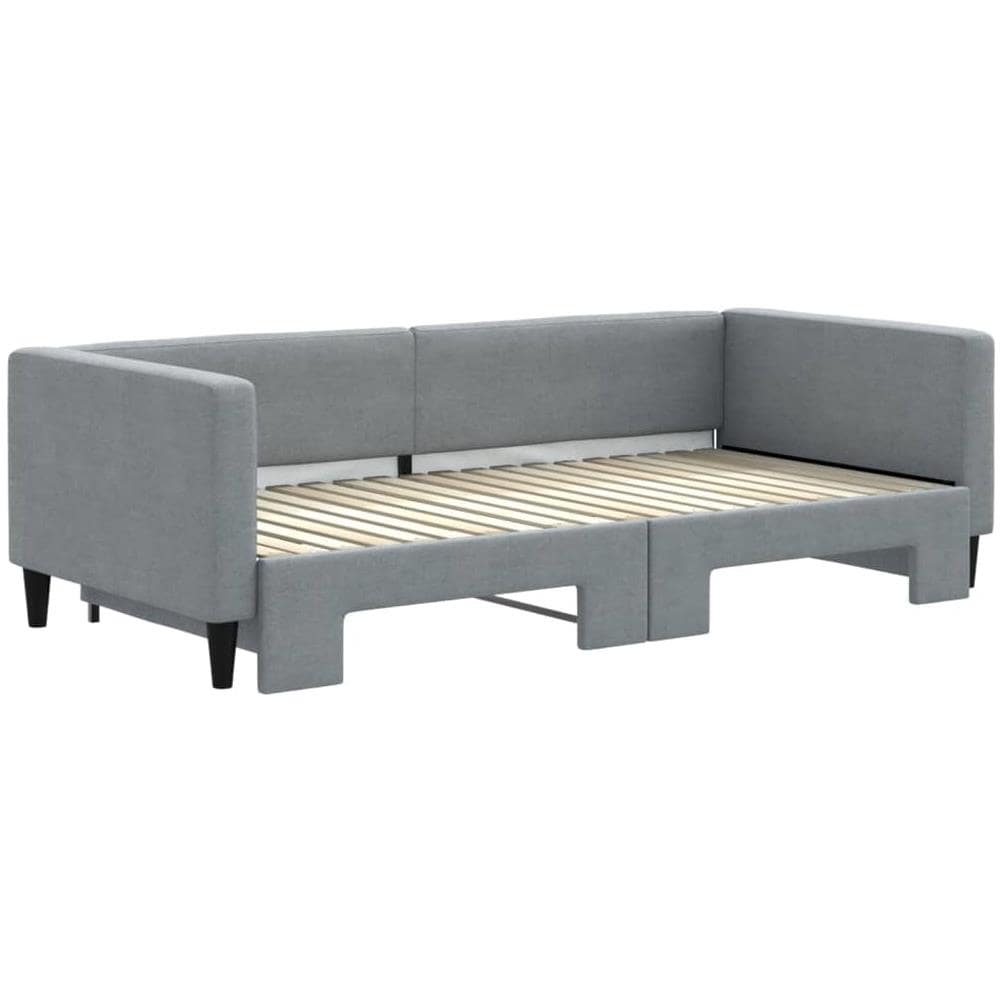 Divano Letto Con Letto Estraibile Grigio Chiaro 90x190 Tessuto - Foto 3