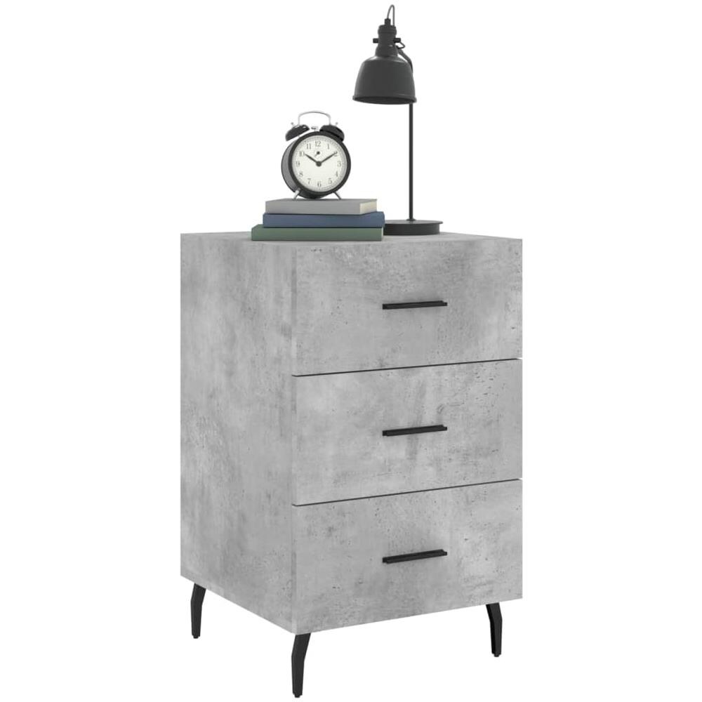 Comodino Grigio Cemento 40x40x66 Cm In Legno Multistrato - Foto 3