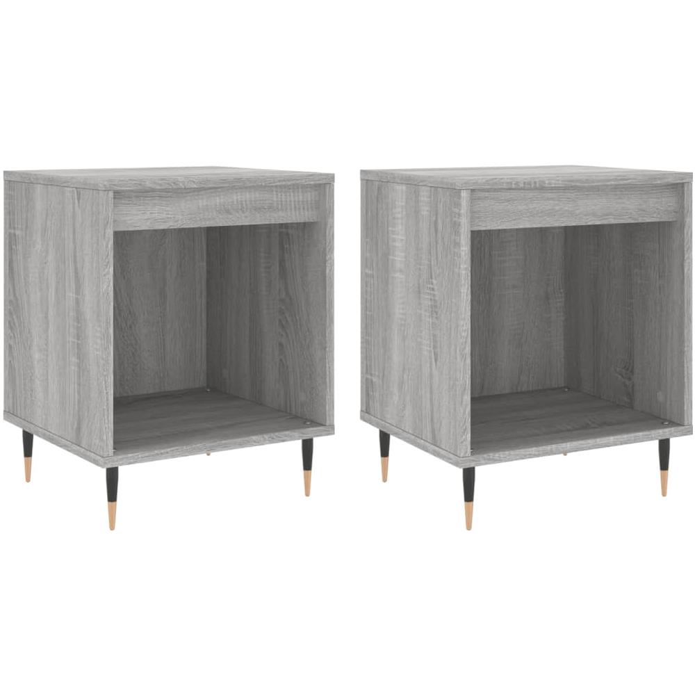 Comodini 2pz Grigio Sonoma 40x35x50 Cm In Legno Multistrato - Foto 2