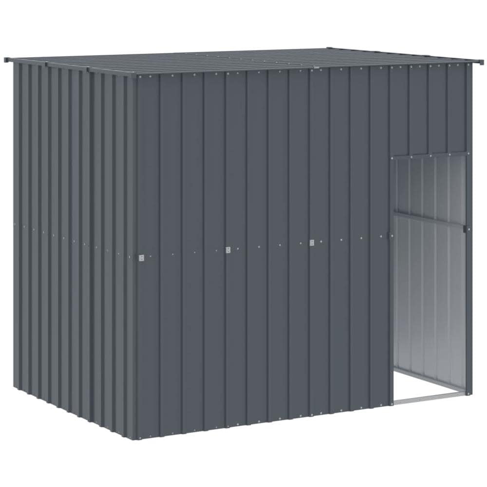 Casetta Cani con Tetto Antracite 214x153x181 cm Acciaio Zincato - Foto 1