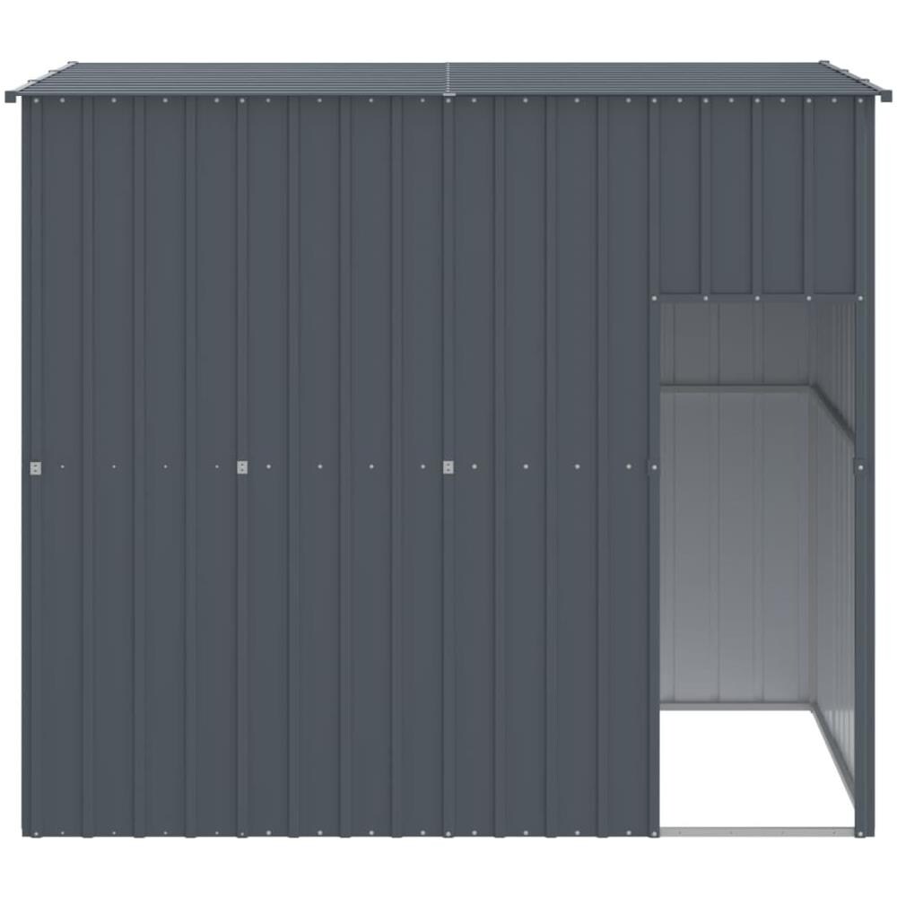 Casetta Cani con Tetto Antracite 214x153x181 cm Acciaio Zincato - Foto 2