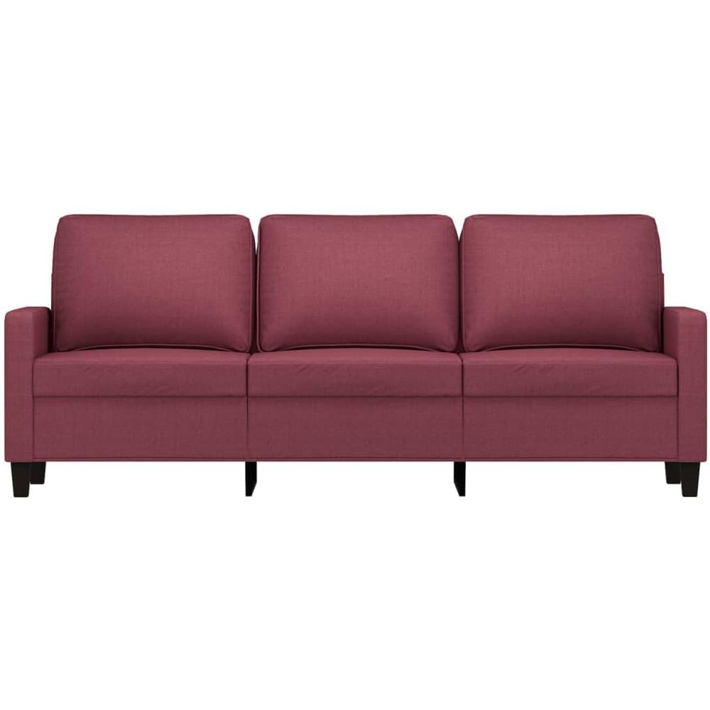 Divano A 3 Posti Rosso Vino 180 Cm In Tessuto - Foto 3
