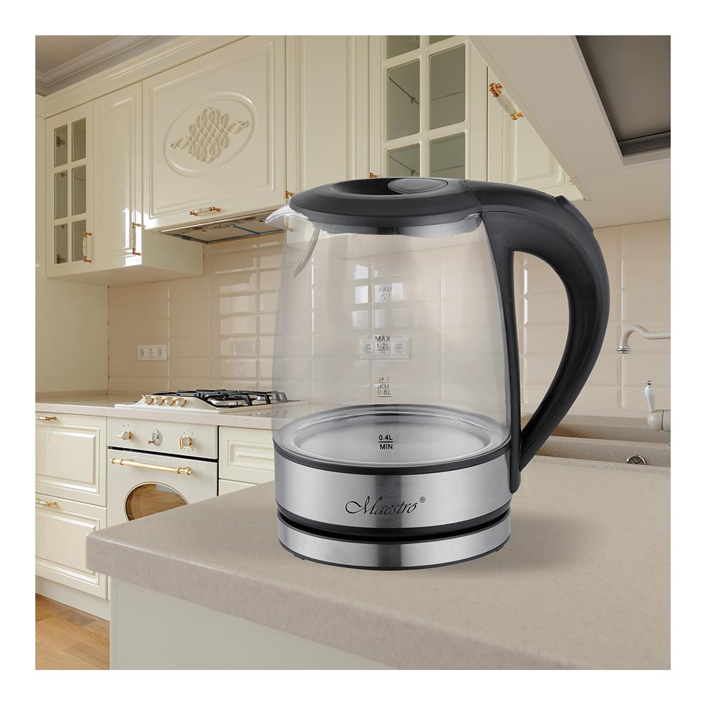 Feel-Maestro MR062 bollitore elettrico 1,2 L 1630 W Nero, Trasparente - Foto 2