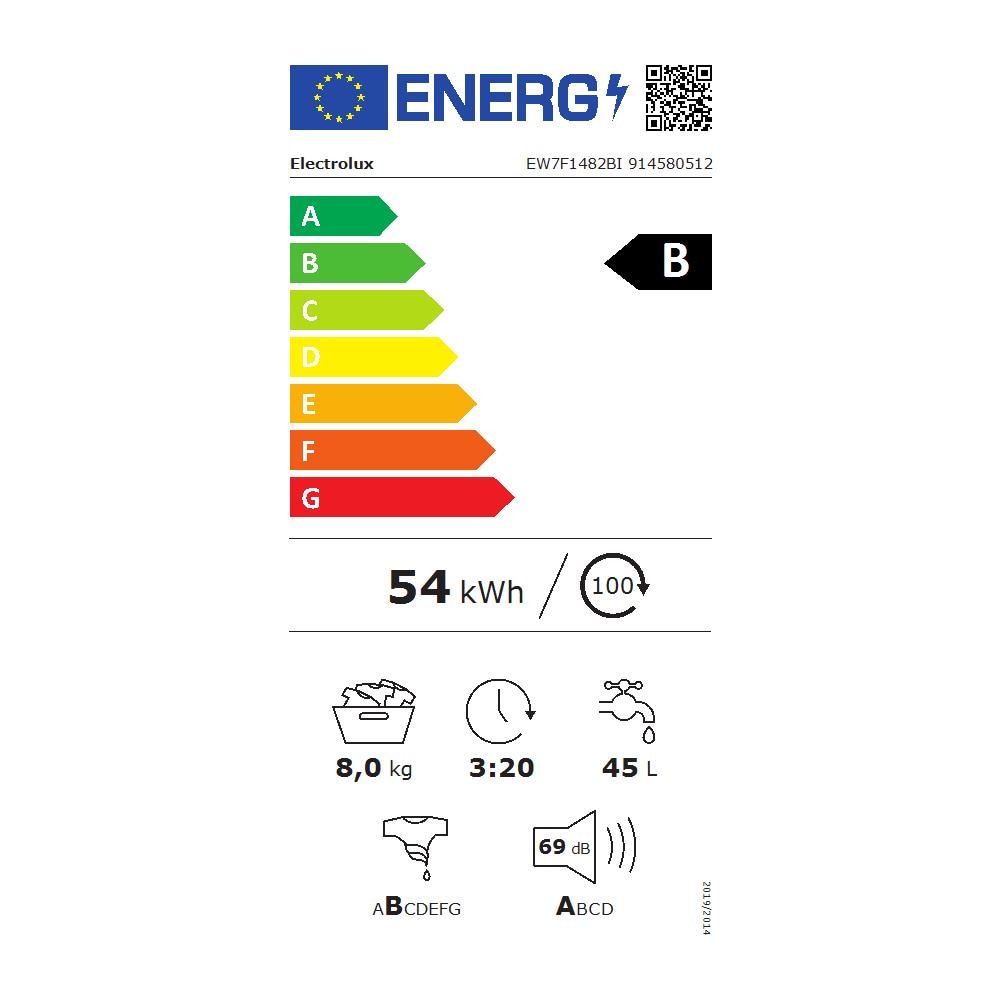 EW7F1482BI lavatrice Caricamento frontale 8 kg 1400 Giri /min Bianco - Foto 2