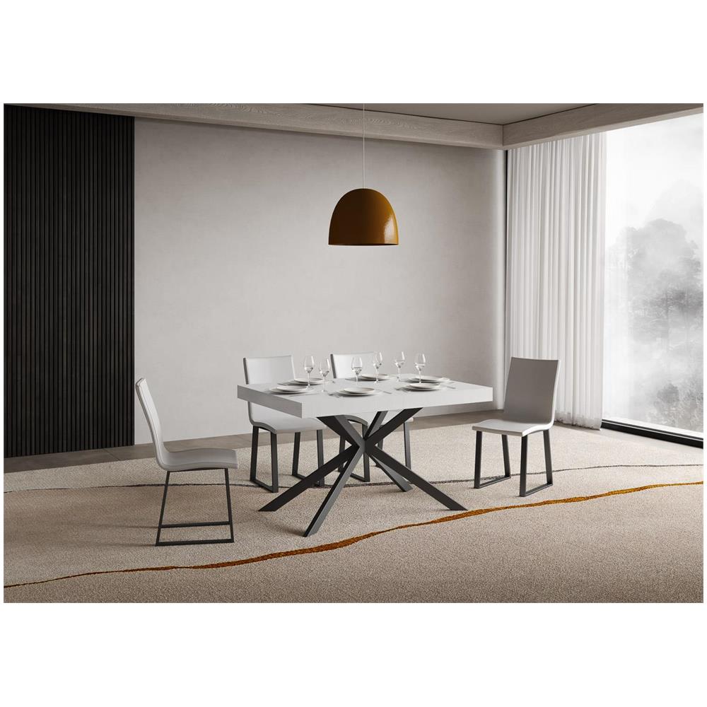 Tavolo allungabile 90x140/400 cm Plaker bianco frassino gambe antracite - Foto 2