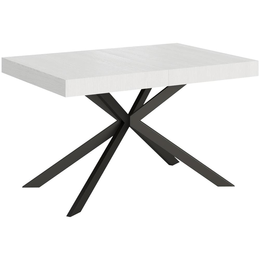 Tavolo allungabile 90x140/400 cm Plaker bianco frassino gambe antracite - Foto 1