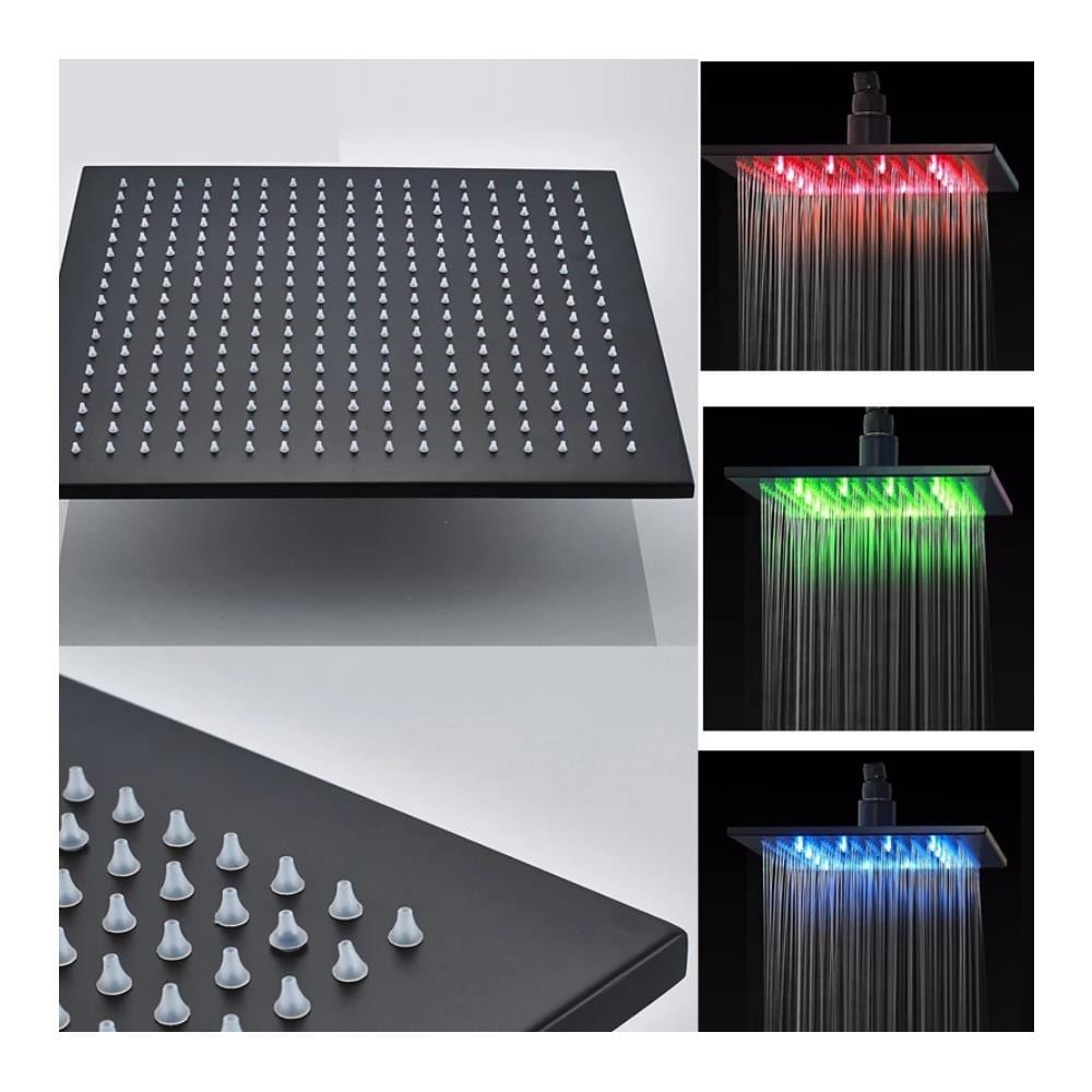 Set miscelatore doccia, Blackswan, tipo M3.18 LED, modello nero opaco con bocca girevole, misura 40 cm - Foto 2