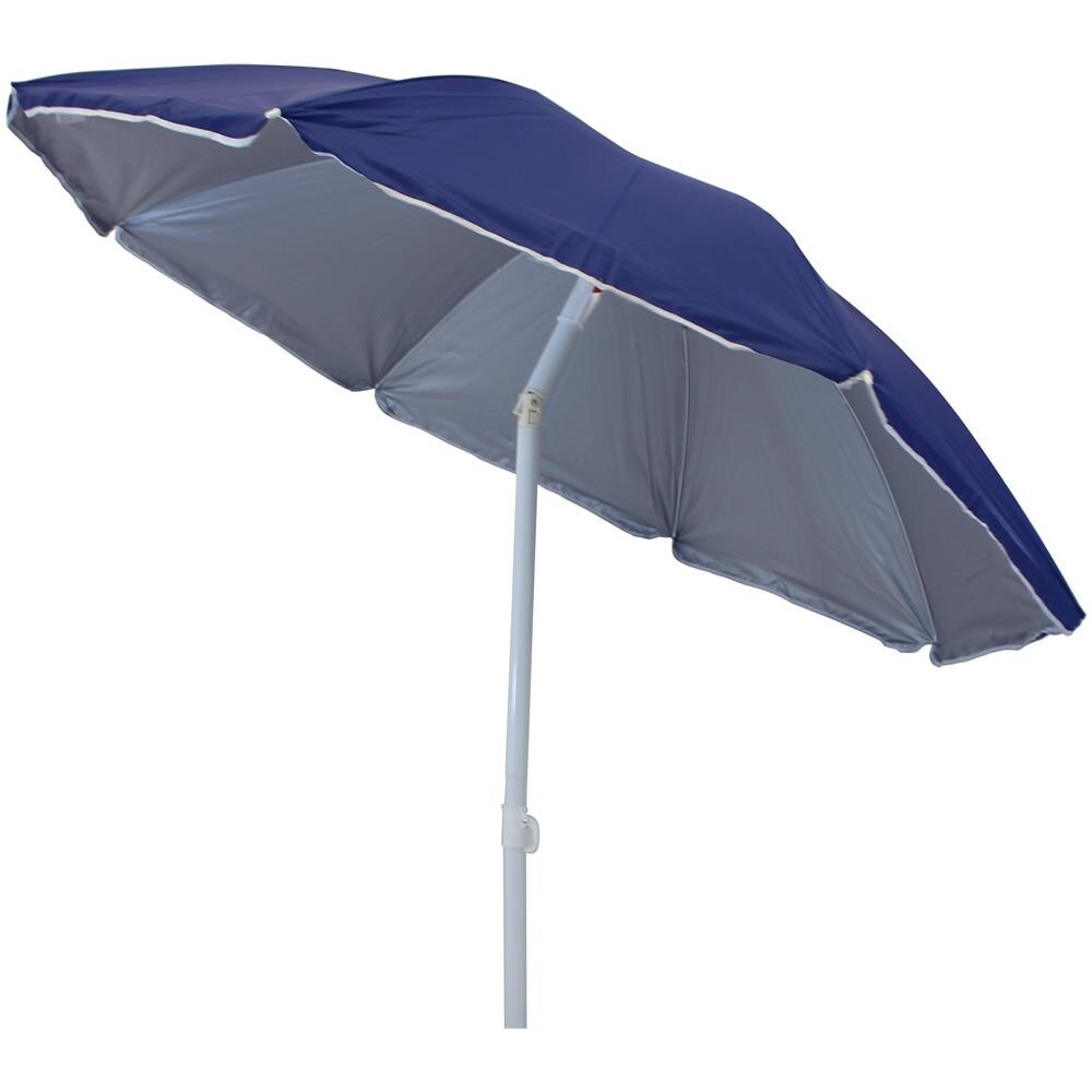 Ombrellone Spiaggia Nylon Protezione Uv Ø 1,8 M Palo 0,32 M Per Campeggio Spiaggia Mare Piscina Giardino - Foto 2