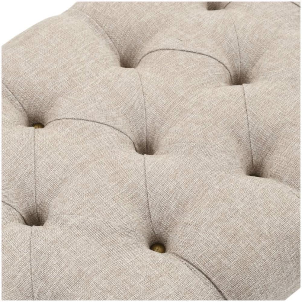 Cassapanca In Legno Massello E Tessuto 103x51x44 Cm - Foto 7