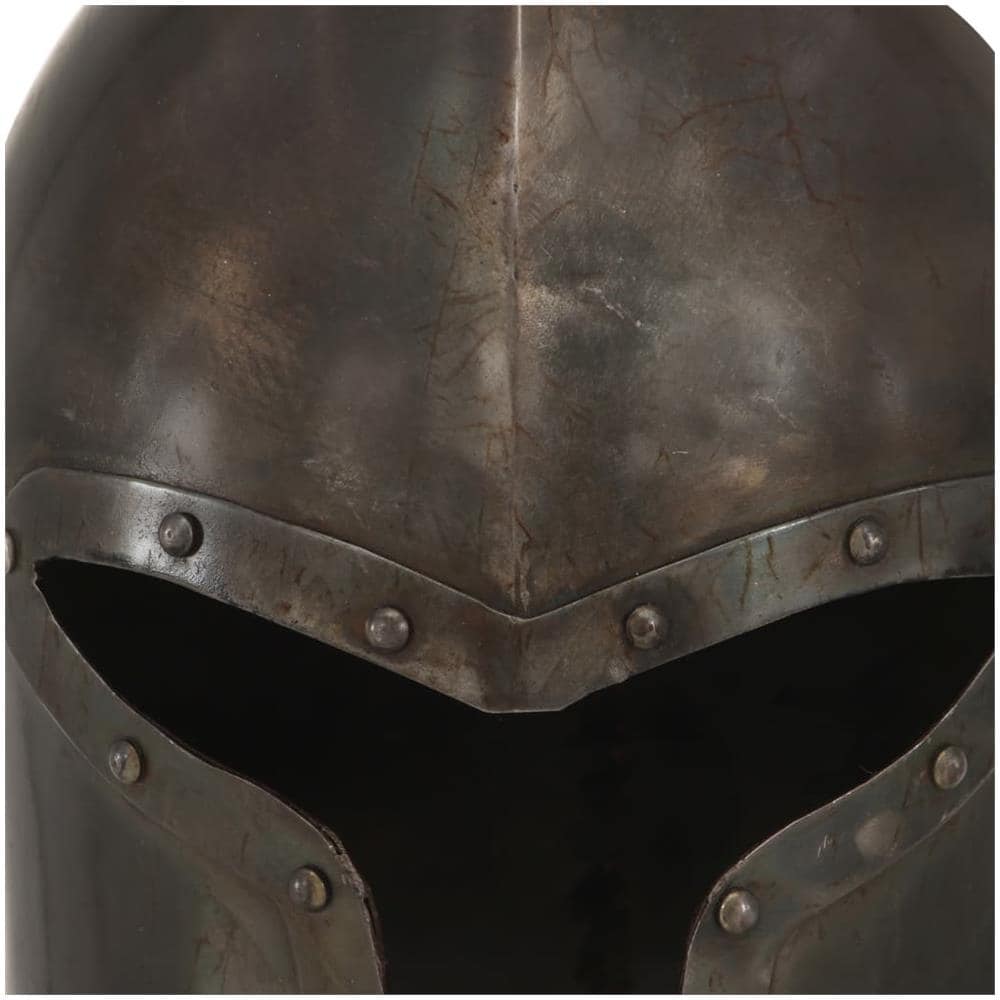 Elmo Da Cavaliere Medievale Antico Larp In Acciaio Argento - Foto 2