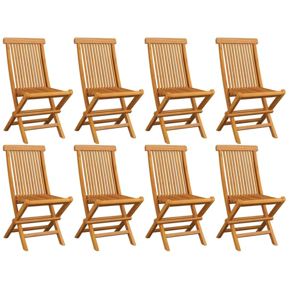 Sedie Da Giardino Pieghevoli 8 Pz In Legno Massello Di Teak - Foto 1
