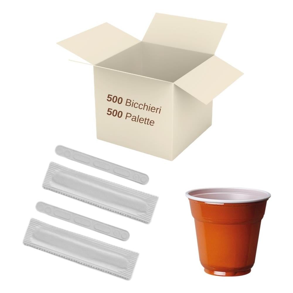 500 Bicchierini Da Caffe' E 500 Palette Incartate Singolarmente - Foto 1