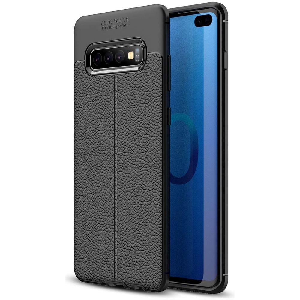 Custodia Compatibile Con Samsung Galaxy S10 4g In Nero Profondo - Coperchio Protettivo In Silicone Tpu Con Applicazione Di Finta Pelle Nobile - Foto 1