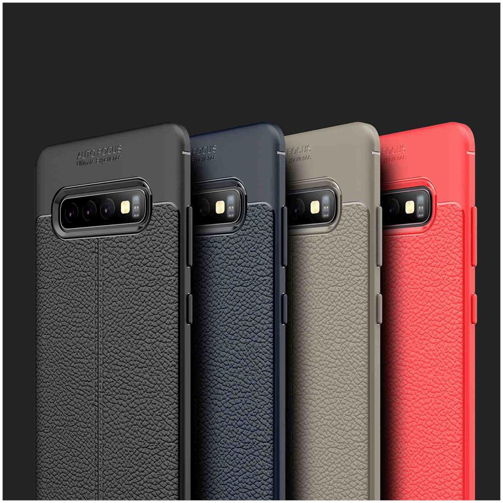 Custodia Compatibile Con Samsung Galaxy S10 4g In Nero Profondo - Coperchio Protettivo In Silicone Tpu Con Applicazione Di Finta Pelle Nobile - Foto 8