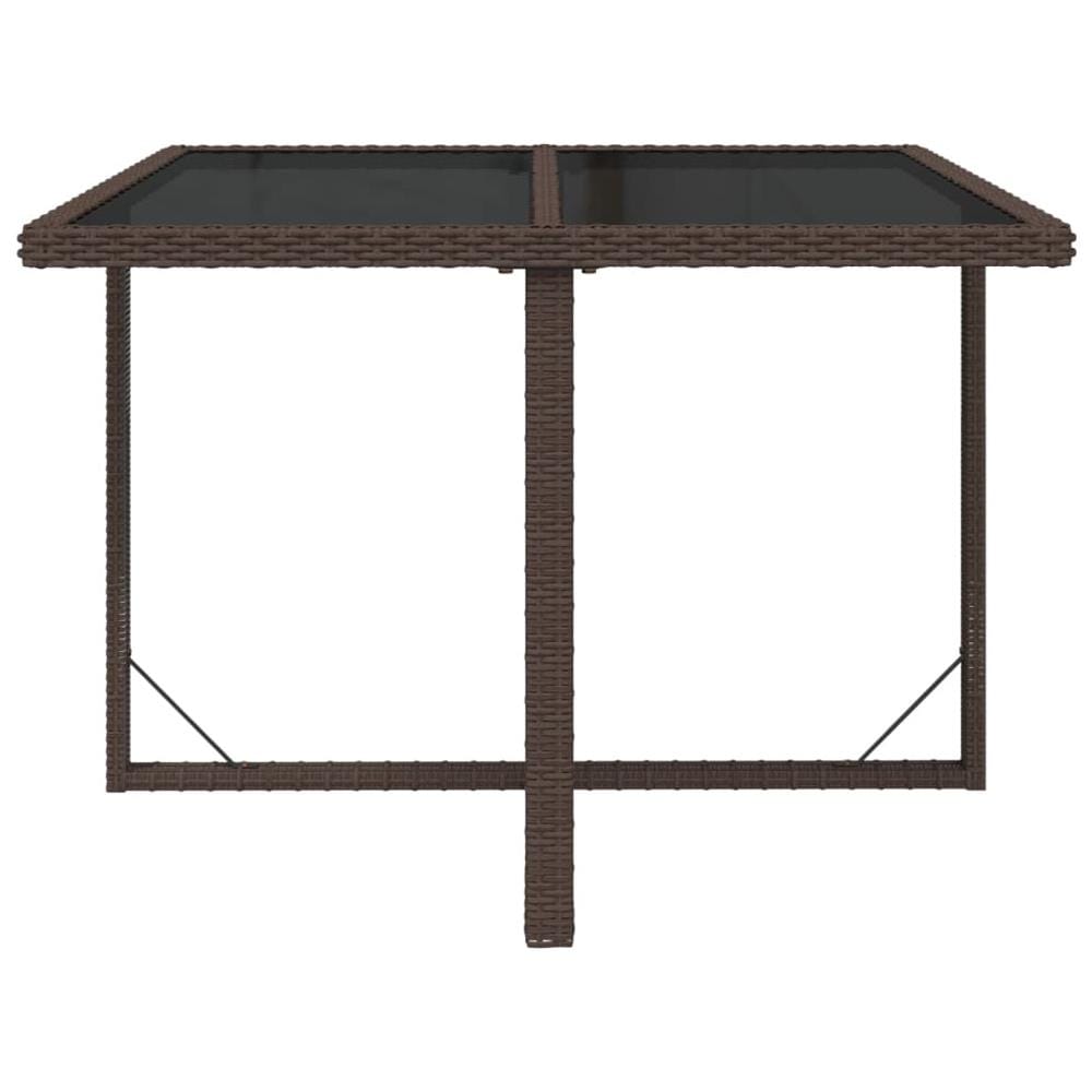 Tavolo Da Giardino Marrone 109x107x74 Cm In Polyrattan E Vetro - Foto 3