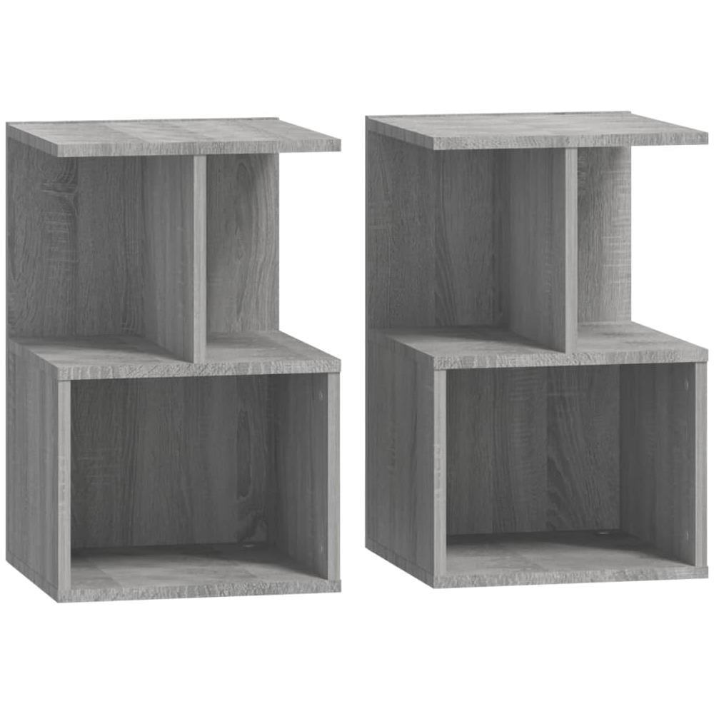 Comodini 2 Pz Grigio Sonoma 35x35x55 Cm In Legno Multistrato - Foto 1