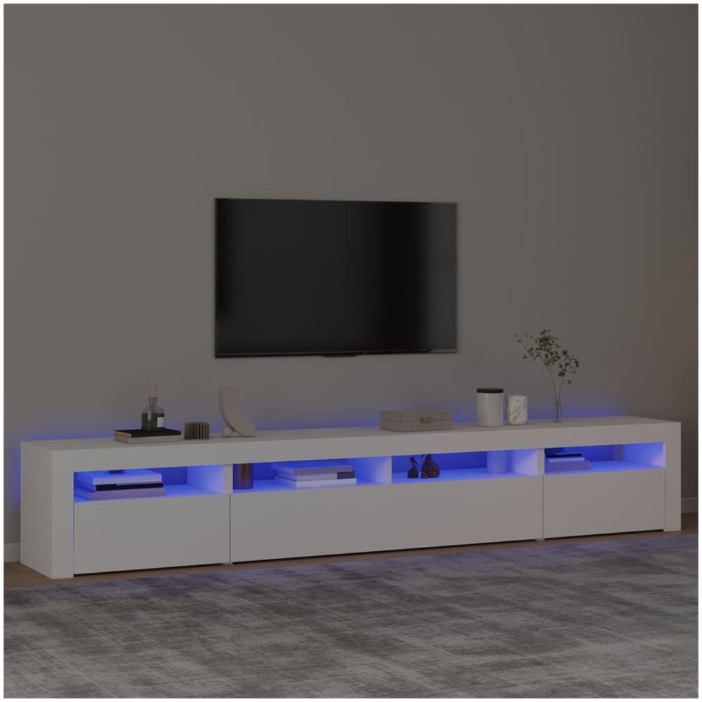 Mobile Porta TV con Luci LED Bianco 240x35x40 cm - Foto 1