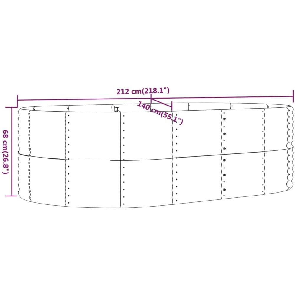 Letto Giardino Acciaio Vernice a Polvere 212x140x68cm Argento - Foto 5