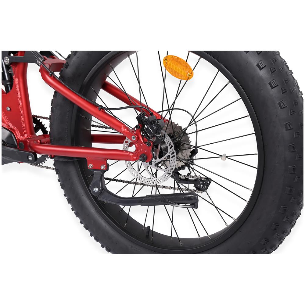 Outrider M500 - Rosso Metallico - 250w / 20ah - Bicicletta Elettrica Mountain Fat Bike A Doppia Sospensione Di Central Motor - Foto 6