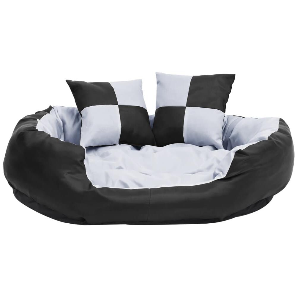 Cuscino Per Cani Reversibile E Lavabile Grigio Nero 85x70x20 Cm - Foto 2